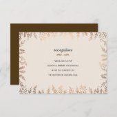 Elegante Faux Gold Foliage Insert Kaart (Voorkant / Achterkant)