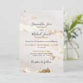 Elegante Faux Gold Folie Bruiloft uitnodiging (Staand voorkant)