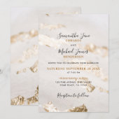 Elegante Faux Gold Folie Bruiloft uitnodiging (Voorkant / Achterkant)