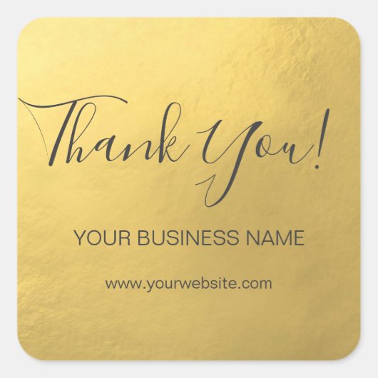 Elegante Faux Gold Folie Business Dank u Labels (Voorkant)