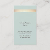 Elegante Faux Gold Folie Gestreept Licht Blauw Visitekaartje (Achterkant)