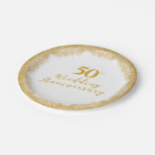 Elegante Faux Gold Glitter 50ste bruiloft Jubileum Papieren Bordje (Gekanteld)