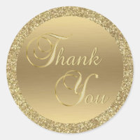 Elegante Faux Gold Glitter Dank u Envelope Seals