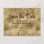 Elegante Faux Gold Glitter en Folie bruiloft Aankondigingskaart (Voorkant)