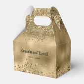 Elegante Faux Gold Glitter en Folie bruiloft Bedankdoosjes (Voorkant Zijde)