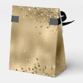 Elegante Faux Gold Glitter en Folie bruiloft Bedankdoosjes (Achterkant)