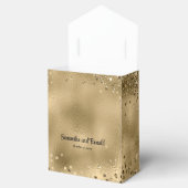 Elegante Faux Gold Glitter en Folie bruiloft Bedankdoosjes (Geopend)