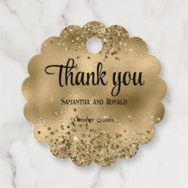 Elegante Faux Gold Glitter en Folie bruiloft Bedankjes Labels