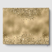 Elegante Faux Gold Glitter en Folie bruiloft Gastenboek (Achterkant)