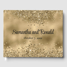 Elegante Faux Gold Glitter en Folie bruiloft Gastenboek