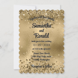Elegante Faux Gold Glitter en Folie bruiloft Kaart