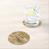 Elegante Faux Gold Glitter en Folie bruiloft Kartonnen Onderzetters (Insitu)