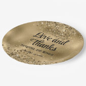 Elegante Faux Gold Glitter en Folie bruiloft Papieren Bordje (Gekanteld)