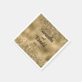 Elegante Faux Gold Glitter en Folie bruiloft Servet (Hoek)