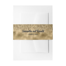 Elegante Faux Gold Glitter en Folie bruiloft Uitnodigingen Wikkel