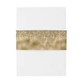Elegante Faux Gold Glitter en Folie bruiloft Uitnodigingen Wikkel (Achterkant Voorbeeld)