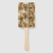 Elegante Faux Gold Glitter en Folie Trouwprogramma Handwaaier (Achterkant)