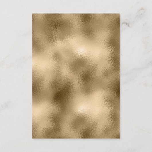 Elegante Faux Gold Glitter en Folie Wedding Detail Informatiekaartje (Achterkant)