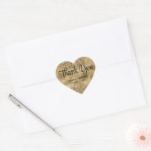 Elegante Faux Gold Glitter & Folie bruiloft Dank u Hart Sticker (Envelop)