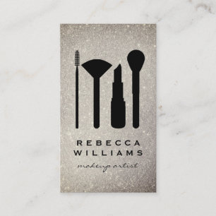 Elegante Faux Gold Glitter Make-up Set Visitekaartje