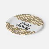 Elegante Faux Gold Glitter Stripes Kerstmis Papieren Bordje (Gekanteld)