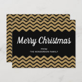 Elegante Faux Gold Glitter Vrolijk Kerstfeest Briefkaart (Voorkant / Achterkant)