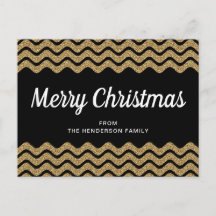 Elegante Faux Gold Glitter Vrolijk Kerstfeest