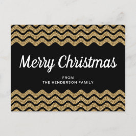 Elegante Faux Gold Glitter Vrolijk Kerstfeest Briefkaart