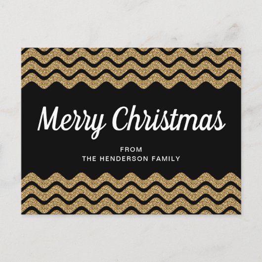 Elegante Faux Gold Glitter Vrolijk Kerstfeest Briefkaart (Voorkant)