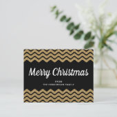 Elegante Faux Gold Glitter Vrolijk Kerstfeest Briefkaart (Staand voorkant)