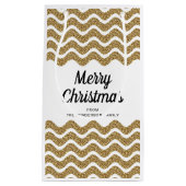 Elegante Faux Gold Glitter Vrolijk Kerstfeest Klein Cadeauzakje (Voorkant)