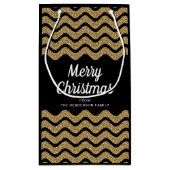 Elegante Faux Gold Glitter Vrolijk Kerstfeest Klein Cadeauzakje (Achterkant)