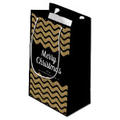 Elegante Faux Gold Glitter Vrolijk Kerstfeest Klein Cadeauzakje (Achterkant Gekanteld)