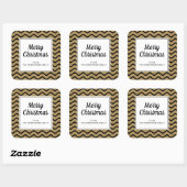 Elegante Faux Gold Glitter Vrolijk Kerstfeest Vierkante Sticker (Vel)