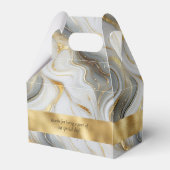 Elegante Faux Gold, Grijs Wit Marmer Favoriet Doze Bedankdoosjes (Achterkant)