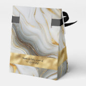 Elegante Faux Gold, Grijs Wit Marmer Favoriet Doze Bedankdoosjes (Achterkant)