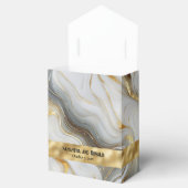 Elegante Faux Gold, Grijs Wit Marmer Favoriet Doze Bedankdoosjes (Geopend)