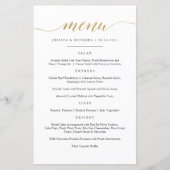 Elegante Faux Gold kalligrafie Menu Kaart (Voorkant)
