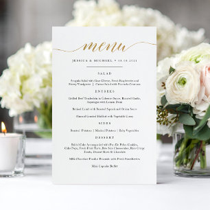 Elegante Faux Gold kalligrafie Menu Kaart
