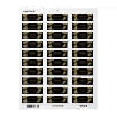 Elegante Faux Gold Leaf Bracken Bruiloft Etiket (Full Sheet)