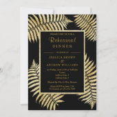 Elegante Faux Gold Leaf Bracken Bruiloft Kaart (Voorkant)