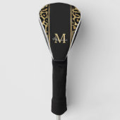 Elegante Faux Gold Leopard Animal Print gepersonal Golfheadcover (Voorkant)