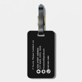 Elegante Faux Gold Leopard Dierenprint Custom Bagagelabel (Achterkant verticaal)