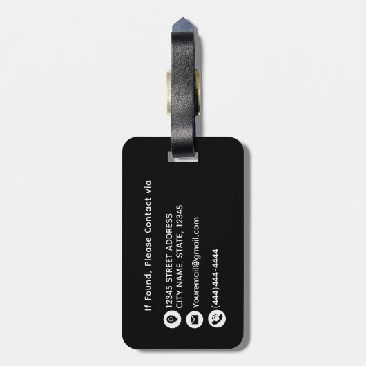 Elegante Faux Gold Leopard Dierenprint Custom Bagagelabel (Achterkant verticaal)