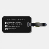 Elegante Faux Gold Leopard Dierenprint Custom Bagagelabel (Achterkant horizontaal)