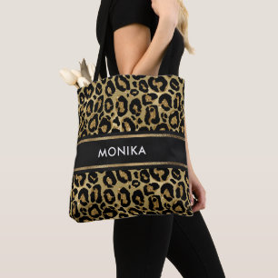 Elegante Faux Gold Leopard Dierenprint Custom Tote Bag