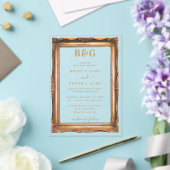 Elegante Faux Gold Lijst Monogram Huwelijk Clear Acryl Uitnodigingen (Insitu (Huwelijk))
