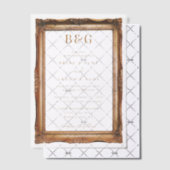 Elegante Faux Gold Lijst Monogram Trouwbedekking Vellum Uitnodigingen (Offset (Uitnodiging))