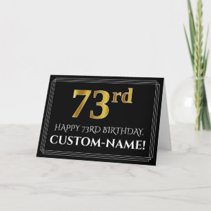 Elegante Faux Gold look "73e" Verjaardag + Naam Kaart
