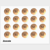 Elegante Faux Gold Monogram Seal Ronde Sticker (Vel)